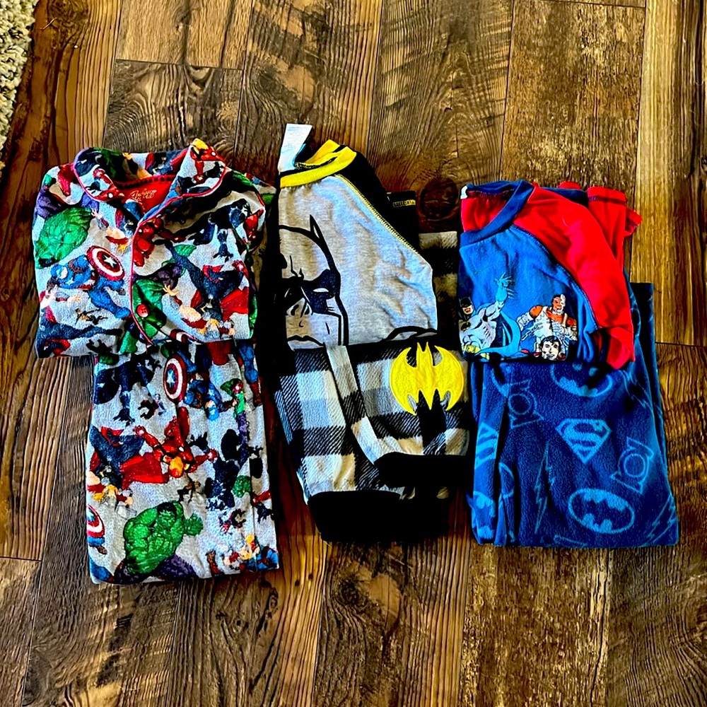 Boys size 6 superhero pajama lot